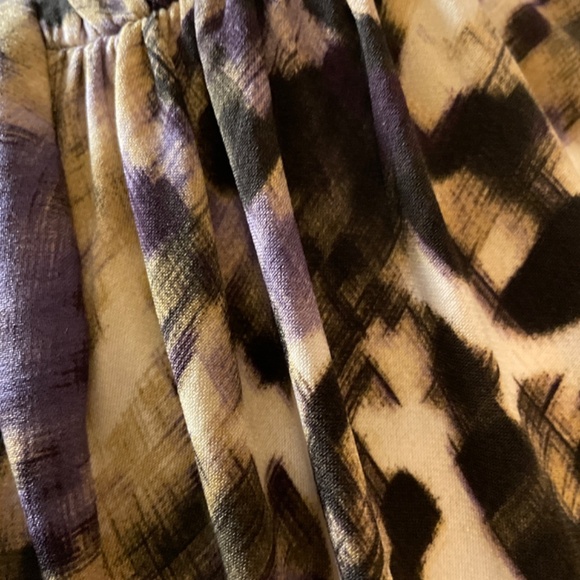 Lauren Ralph Lauren animal Print 3/4 Sleeve Ruched Faux Wrap Dress Size 4 - Picture 4 of 7